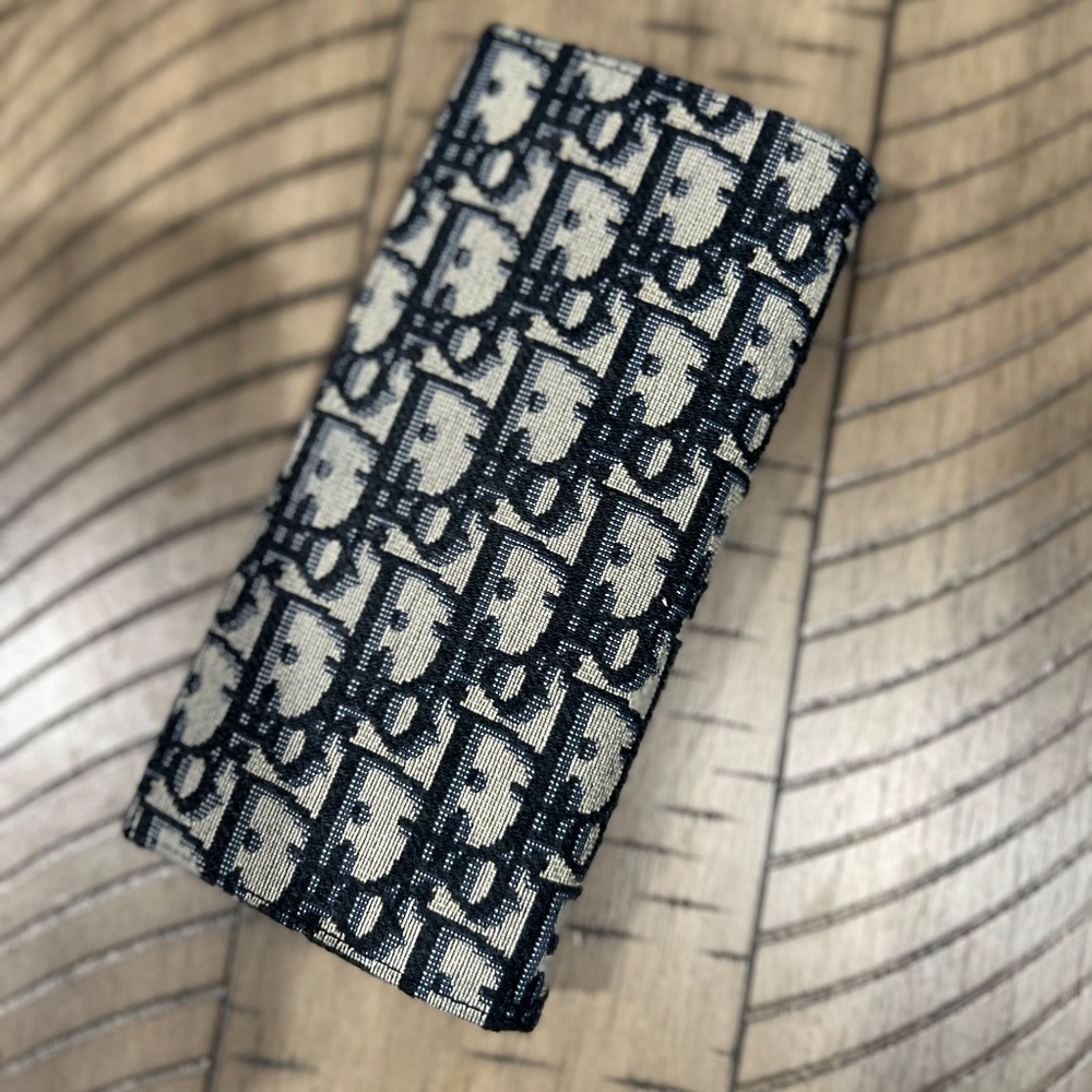 Dior Vertical Long Wallet Beige and Black Oblique Jacquard - Picture 3 of 6